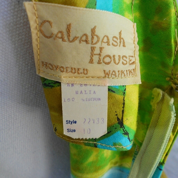 Vintage 60s Boho Hippie Hawaiian Maxi Dress Sz 4 - Picture 7 of 8